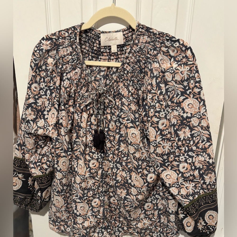 Cleobella Women's Patterned Tunic Blouse - Violet and Cream